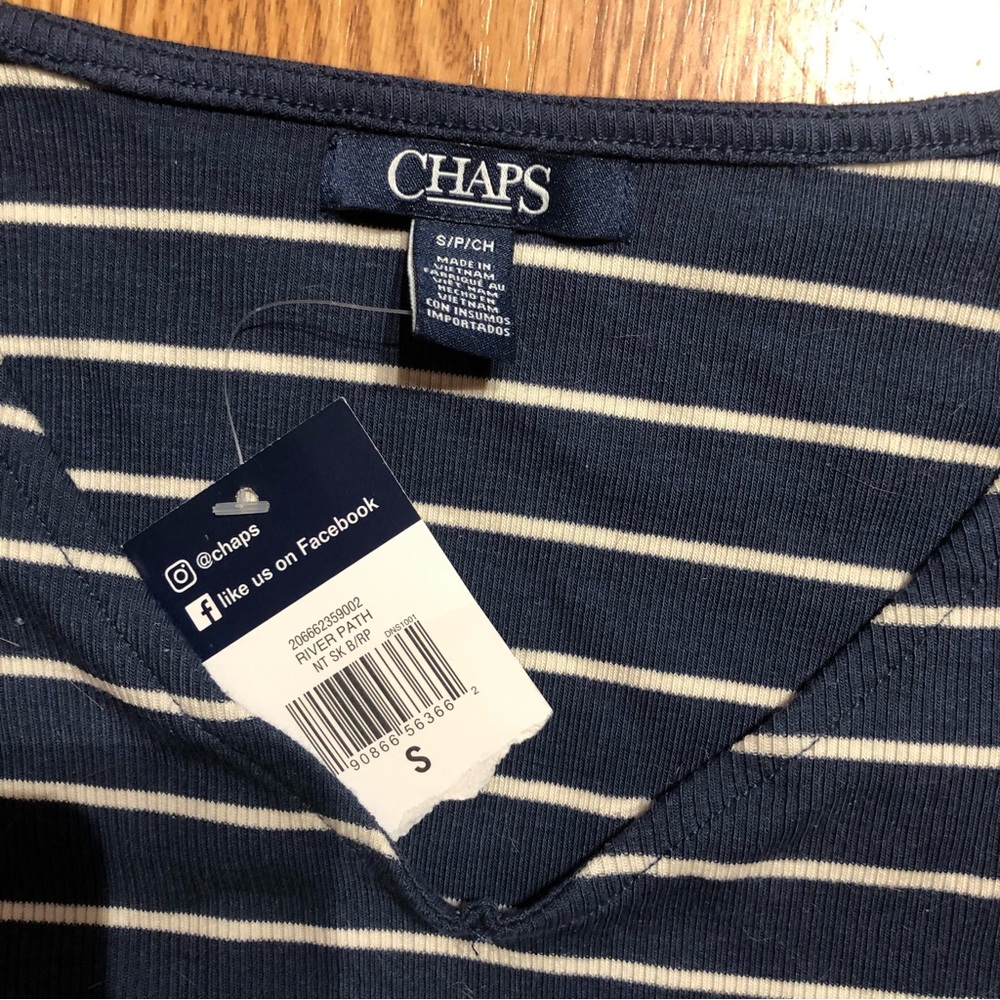 NWOT Chaps Striped Shirt - Picture 2 of 3